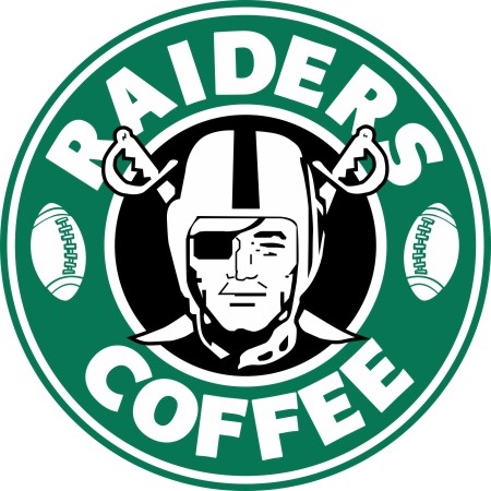 Oakland Raiders starbucks coffee logo vinyl decal